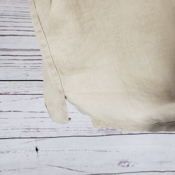 Neiman Marcus Men's Beige 100%Linen Button Down Short Sleeve Shirt Size XXL - Picture 9 of 13